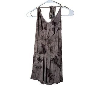 Color Thread Romper Women's Small Tie Dye One Piece Sheath Halter